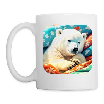 Ours polaire câlin mignon - Mug blanc - blanc - Gauche