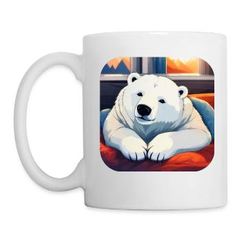 Ours polaire câlin mignon - Mug blanc - blanc - Gauche