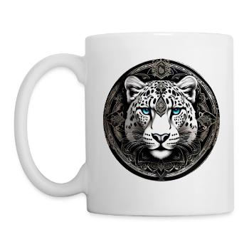 Mystical Motif Mysterious Snow Leopard - Mug - white - Left