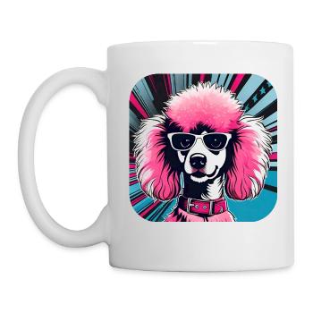 Cute Pink Pop Art Poodle - Mug - white - Left