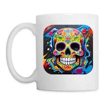 Dia de los Muertos Totenkopf - Tasse - Weiß - Links