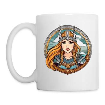 Stolze Wikingerin Germanin Schildmaid - Tasse - Weiß - Links