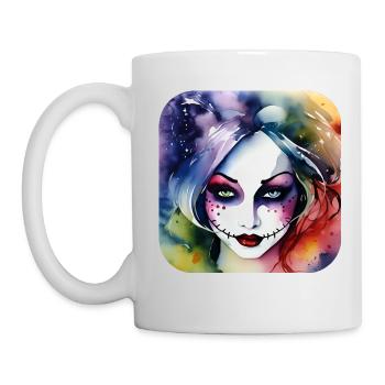 Cool Harlequin Gothic Girl - Mug - white - Left