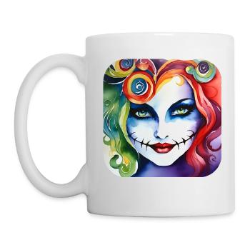 Cool Harlequin Gothic Girl - Mug - white - Left