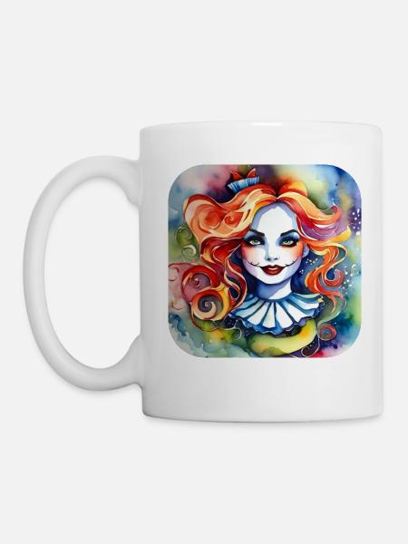 Cooles Harlequin Gothic Mädchen - Tasse - Weiß