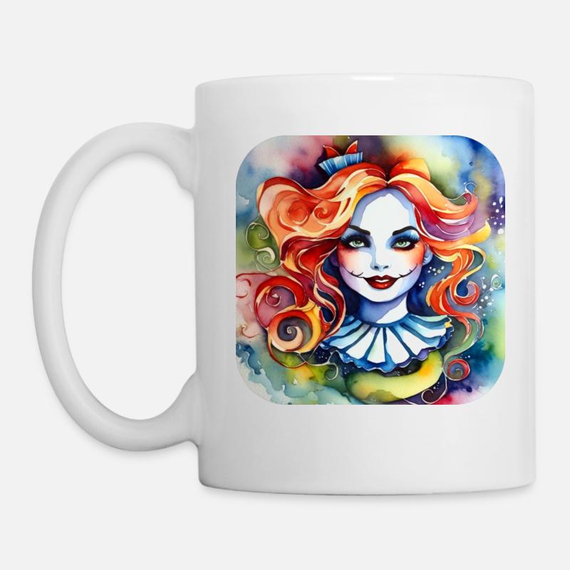 Cool Harlequin Gothique Fille - Mug blanc - blanc