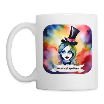 Cool Harlequin Gothic Girl - Mug - white - Left