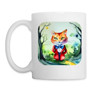 Chat fou mignon - Mug blanc - blanc - Gauche