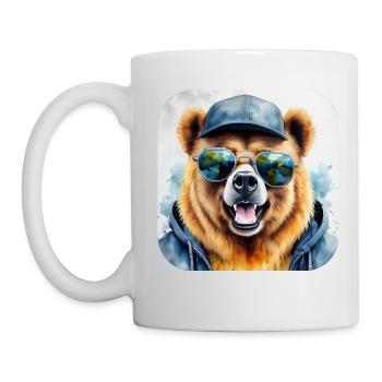Cool bear with sunglasses - Mug - white - Left