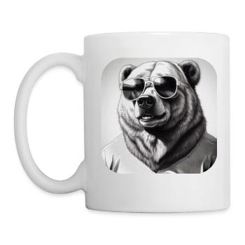 Cool bear with sunglasses - Mug - white - Left