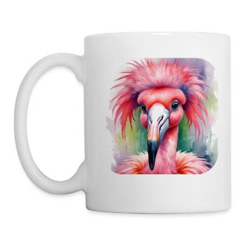 Cool Pink Punk Flamingo - Mug - white - Left
