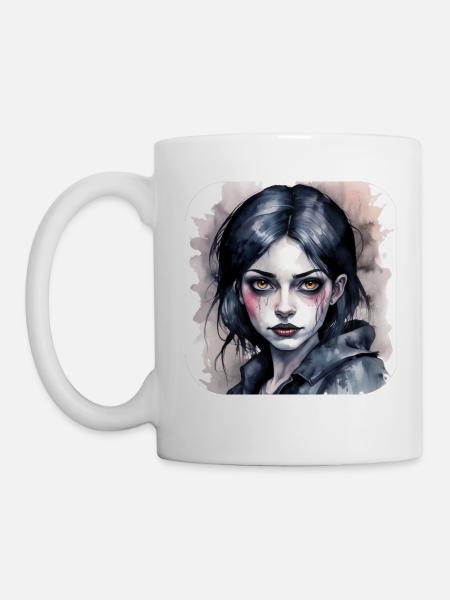 Cooles Gothic Punk Girl - Tasse - Weiß