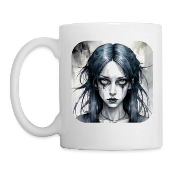 Fille punk gothique cool - Mug blanc - blanc - Gauche