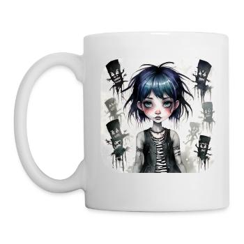 Cooles Gothic Punk Girl - Tasse - Weiß - Links