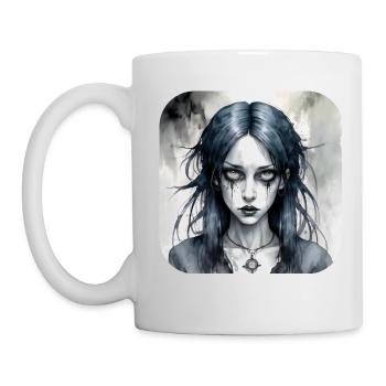Fille punk gothique cool - Mug blanc - blanc - Gauche