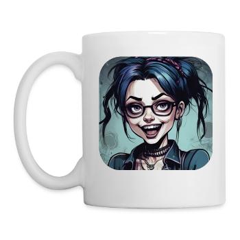 Fille punk gothique cool - Mug blanc - blanc - Gauche