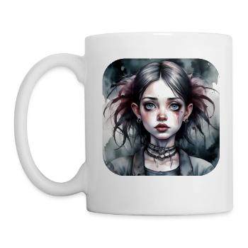 Fille punk gothique cool - Mug blanc - blanc - Gauche