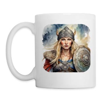 Stolze Wikingerin Germanin Schildmaid - Tasse - Weiß - Links