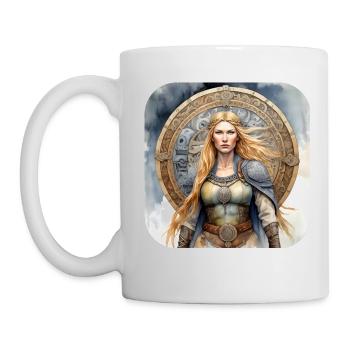 Stolze Wikingerin Germanin Schildmaid - Tasse - Weiß - Links