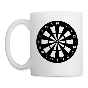 Dartscheibe stilvoll in weiß - Tasse - Weiß - Links