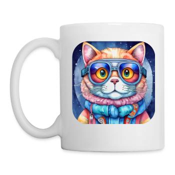 Coole Katze - Tasse - Weiß - Links