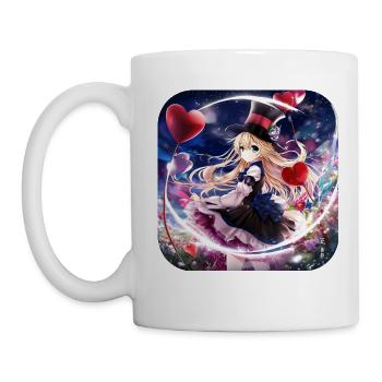Fille cool avec du cœur - Mug blanc - blanc - Gauche