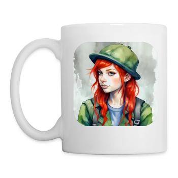 Cute Anime Girl With Red Hair Ireland - Mug - white - Left