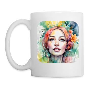 Fille de fleur cool - Mug blanc - blanc - Gauche