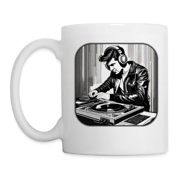 Cooler Musik DJ - Tasse - Weiß - Links