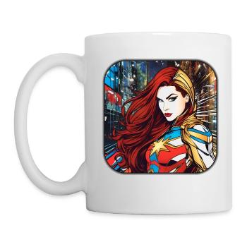 Coole Fantasy Superheldin - Tasse - Weiß - Links