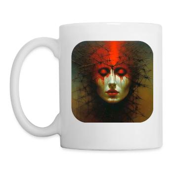 Gloomy Horror Women Face - Mug - white - Left