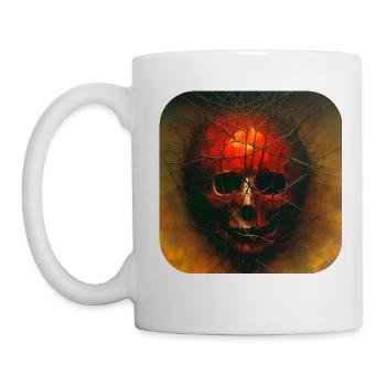 Visage d’horreur sombre - Mug blanc - blanc - Gauche