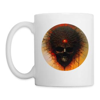 Crâne d’horreur sombre - Mug blanc - blanc - Gauche