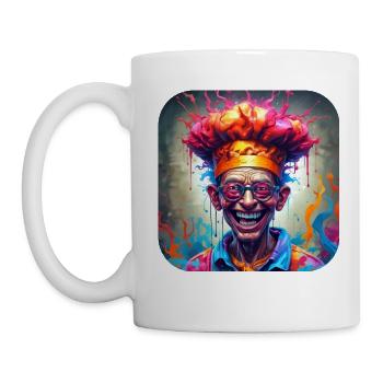 Verrückter Koch buntes Graffiti Style - Tasse - Weiß - Links