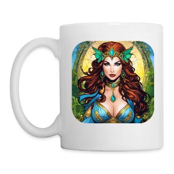 Cool fantasy superheroine - Mug - white - Left