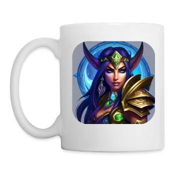 Stolze Fantasy Elfenkriegerin - Tasse - Weiß - Links