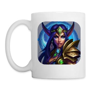 Stolze Fantasy Elfenkriegerin - Tasse - Weiß - Links