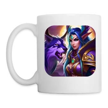 Stolze Fantasy Elfenkriegerin - Tasse - Weiß - Links