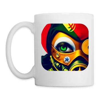 Cool Fantasy Steampunk Girl with Gas Mask - Mug - white - Left