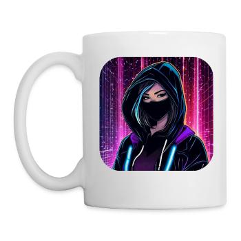 Fille cyberpunk cool VIII - Mug blanc - blanc - Gauche