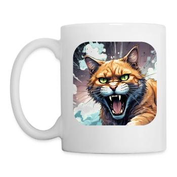 Chat sauvage - Mug blanc - blanc - Gauche