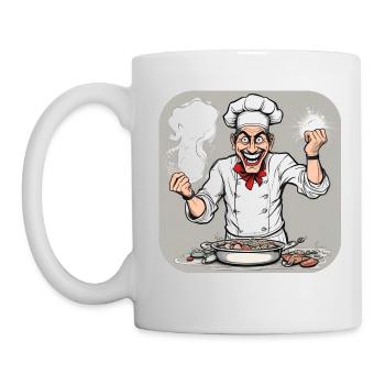 Verrückter Koch - Tasse - Weiß - Links