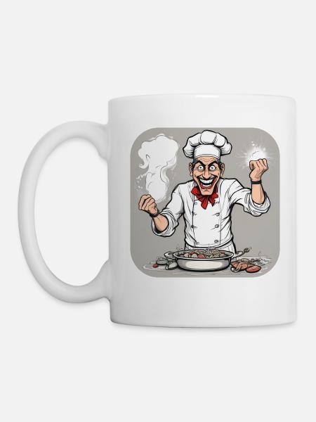 Verrückter Koch - Tasse - Weiß