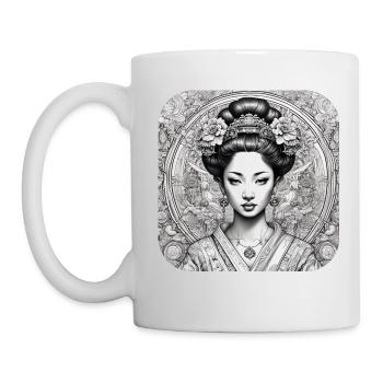 Anmutige Geisha - Tasse - Weiß - Links