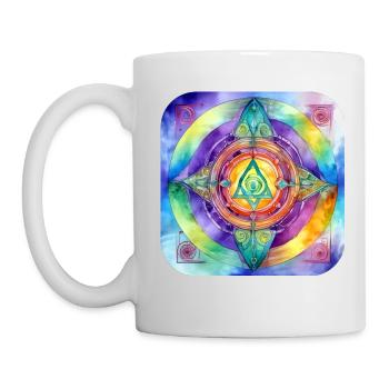 Symbole aux couleurs vives - Mug blanc - blanc - Gauche