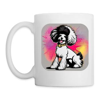Caniche punk mignon - Mug blanc - blanc - Gauche