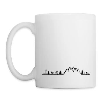Mountainbike MTB Berge - Tasse - Weiß - Links