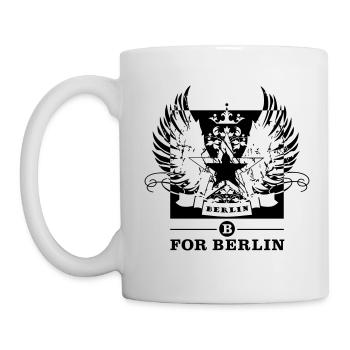 B for Berlin - Farbe frei wählbar! - Stern /Flügel - Tasse - Weiß - Links