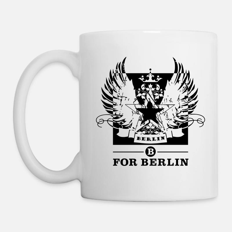 B for Berlin - Farbe frei wählbar! - Stern /Flügel - Tasse - Weiß
