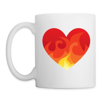 Coeur avec le feu de - Mug blanc - blanc - Gauche